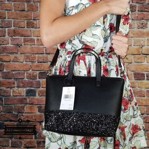 Kate spade ina greta court satchel black glitter - Picture 8 of 8